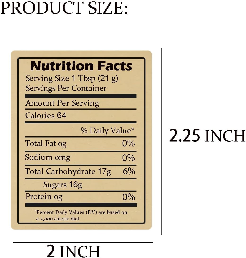 Nutrition & Fitness Class - 600pcs Self-Adhesive Kraft Nutrition Honey Labels