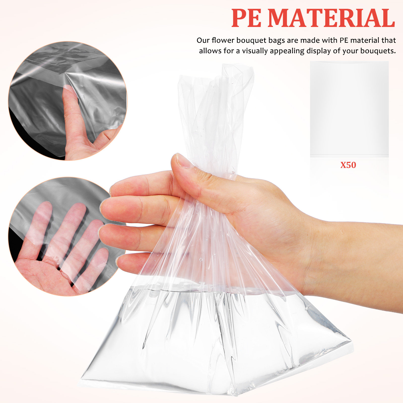 50pcs Flower Bags Plastic Fres - Nutrition & Fitness Class review and price