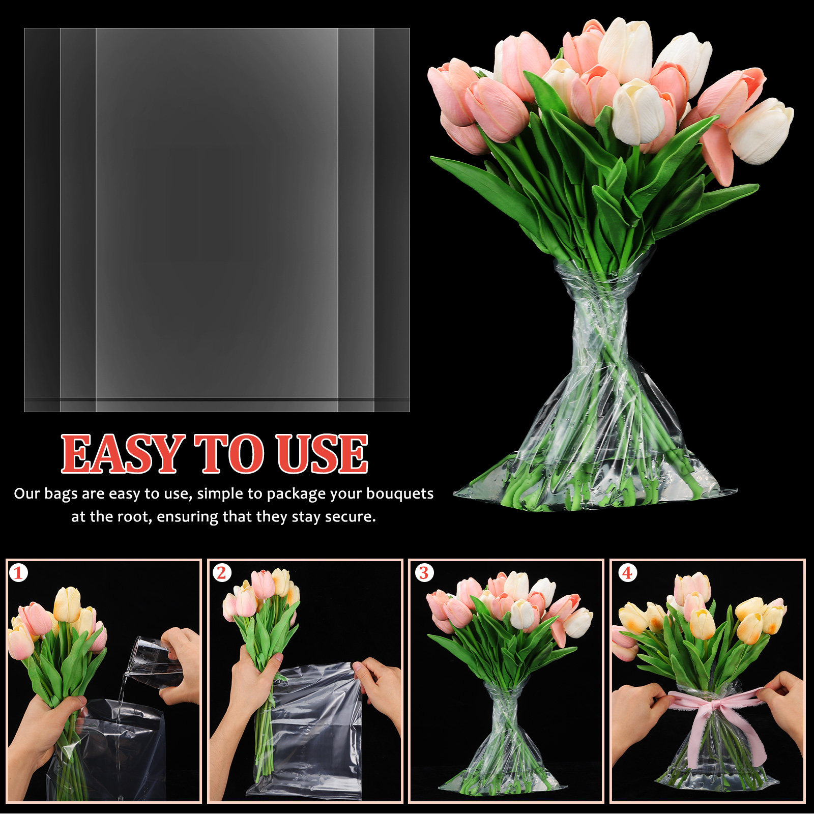 50pcs Flower Bags Plastic Fres - Nutrition & Fitness Class review and price
